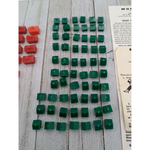 Vintage 1961 Monopoly Game Replacement Motels Houses Instructions Short Set #3 - Picture 3 of 4